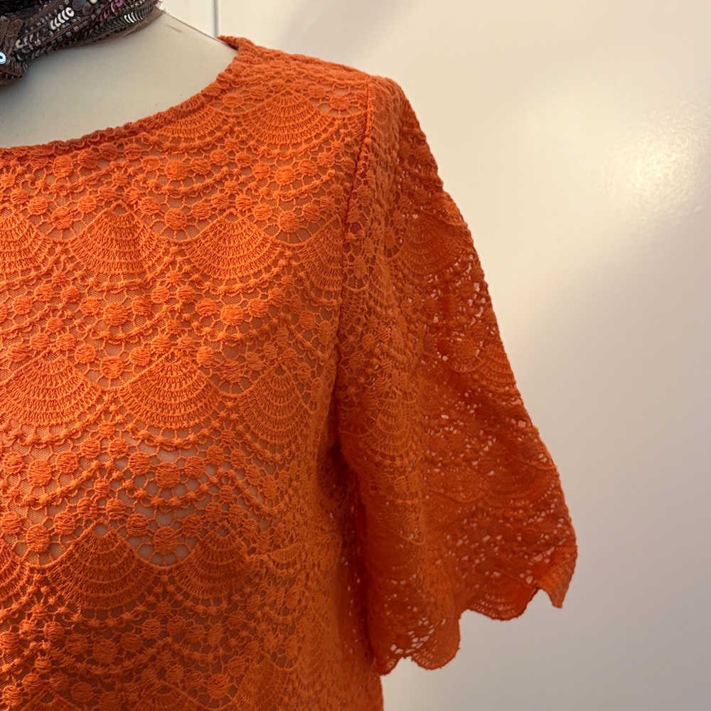 Club Monaco Orange Lace Blouse - Picture 3 of 6